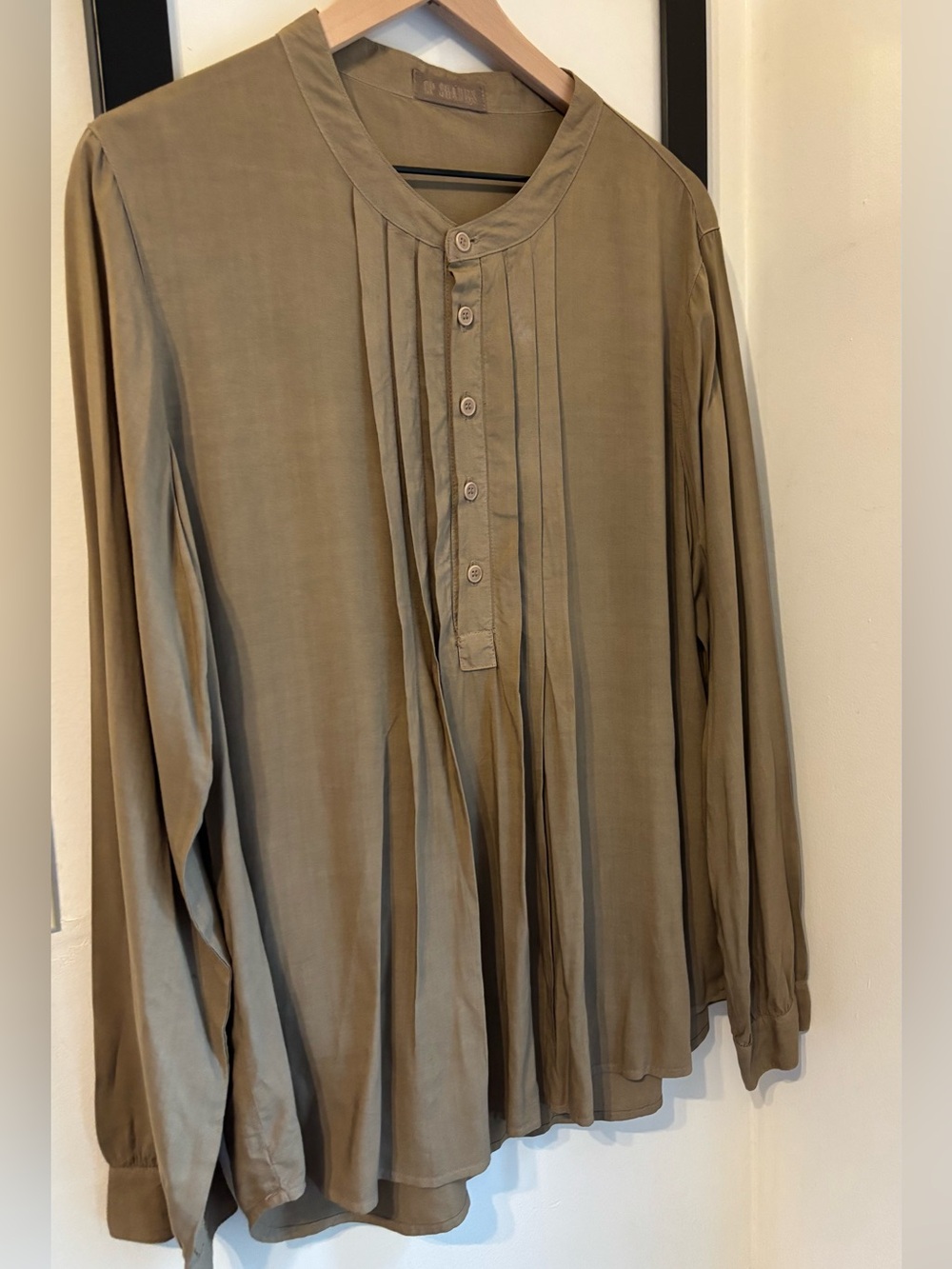 Cp Shades Tennessee Style Silk Poet Shirt size Medium army green - Picture 3 of 4